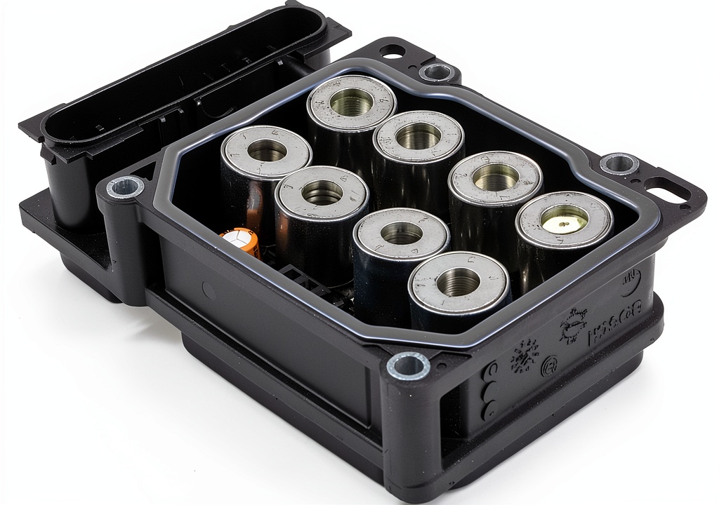 Installing Solarhome ABS Pump Control Module for Toyota Camry on a wooden workbench