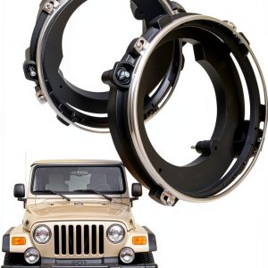 Eterpace Jeep Headlight Bucket Black Plastic 2 Pack Direct Replacement-0