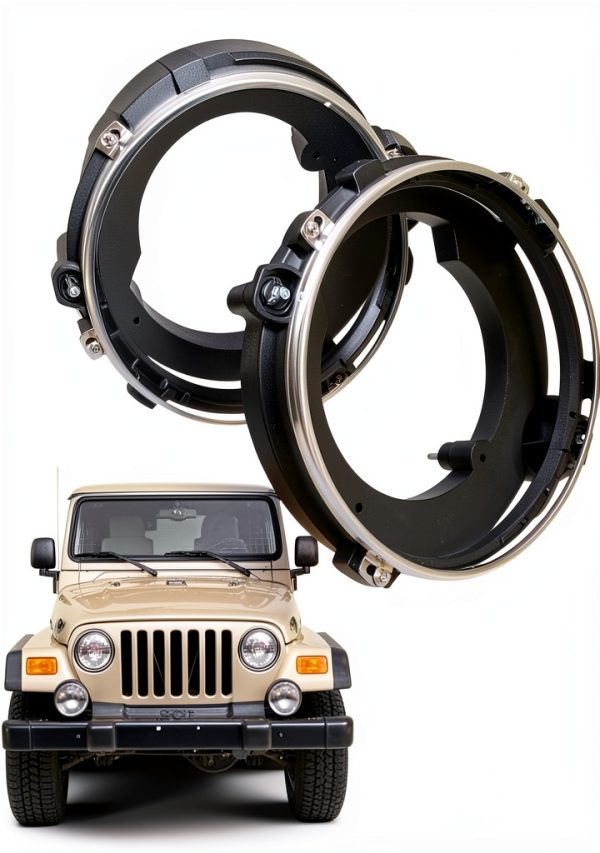 Eterpace Jeep Headlight Bucket Black Plastic 2 Pack Direct Replacement-0