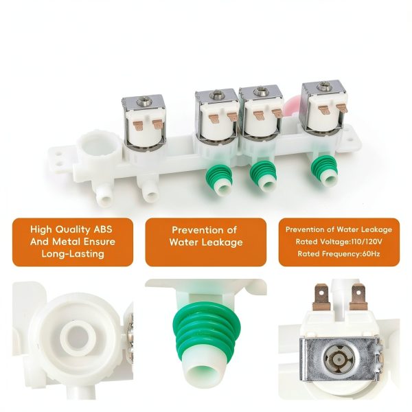 DC97-15459Q Washer Water Inlet Valve, Compatible with Samsung Washing Machine Parts, Repair Washer Water Leakage, Loud voice, does not Fill with Water, Replace WA51A5505AC/US-00 WA52A WA54A WA55A-3