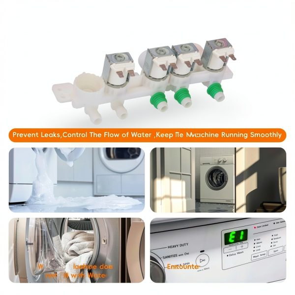 DC97-15459Q Washer Water Inlet Valve, Compatible with Samsung Washing Machine Parts, Repair Washer Water Leakage, Loud voice, does not Fill with Water, Replace WA51A5505AC/US-00 WA52A WA54A WA55A-2