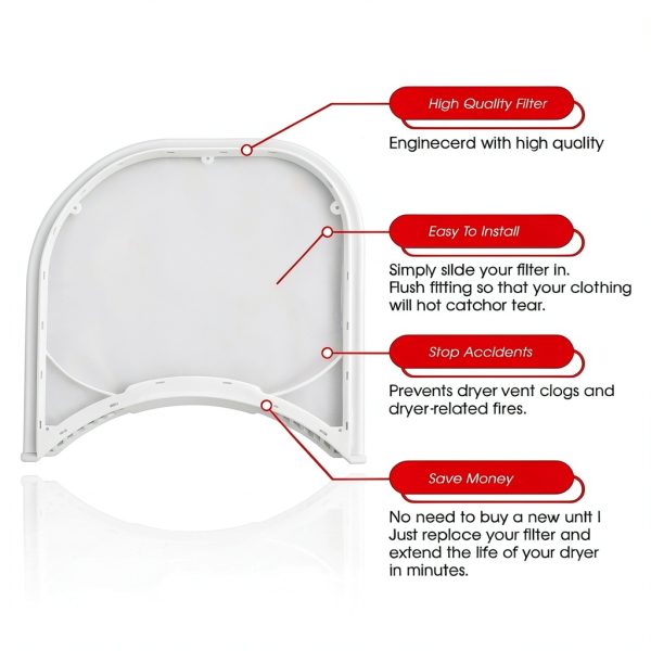 Dryer Lint Filter Screen Trap for LG DLE Series Replacement 12x12 ABS-3
