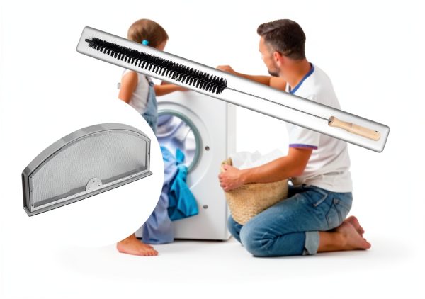 Upgraded WE03X23881 Dryer Lint Screen Filter Replacement for GE Dryer, GTD65EBSJ3WS GTD33EASK0WW GTD42EASJ2WW GTD42GASJ2WW GTD45EASJ2WS PS11763056 Stainless Steel Metal Screen with Cleaner Kit Brush-6